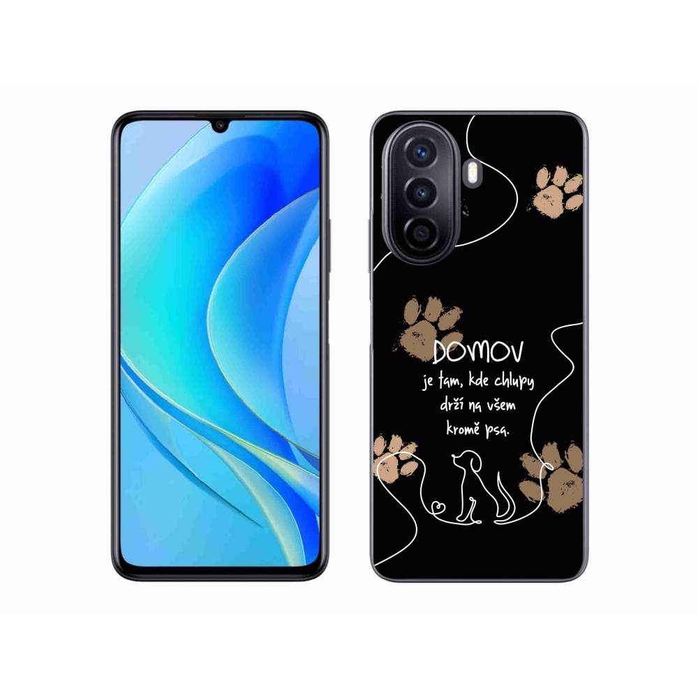 Gelový kryt mmCase na Huawei Nova Y70 - psí motiv černé pozadí