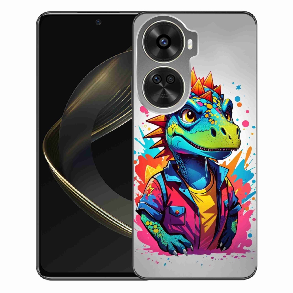 Gelový kryt mmCase na Huawei Nova 12 SE - barevný dinosaurus