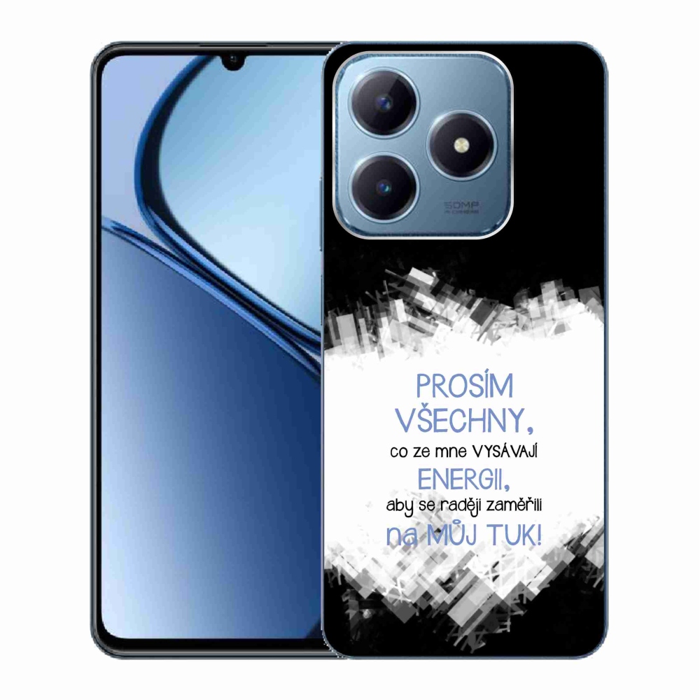 Gelový kryt mmCase na Realme C63 - vtipný text 1 modrý