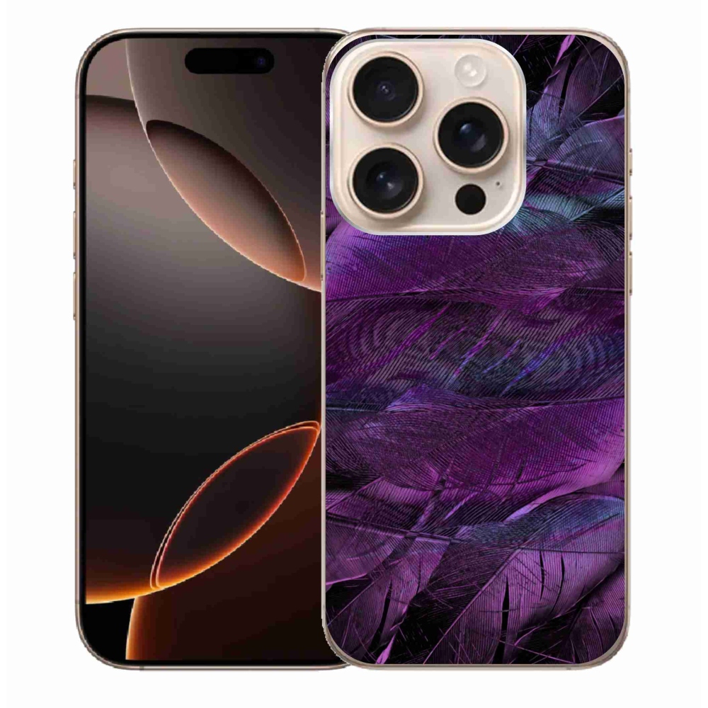 Gelový kryt mmCase na iPhone 16 Pro Max - fialová pírka