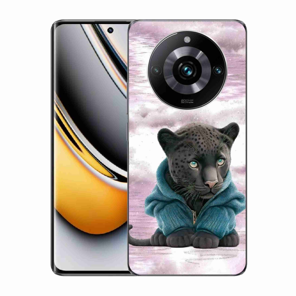 Gelový kryt mmCase na Realme 11 Pro/11 Pro+ - černý panter ve svetru