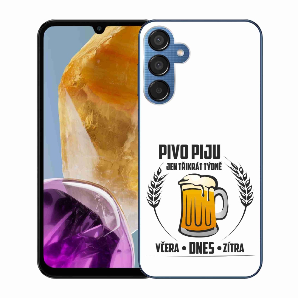 Gelový kryt mmCase na Samsung Galaxy M15 5G - pivní motiv bílé pozadí