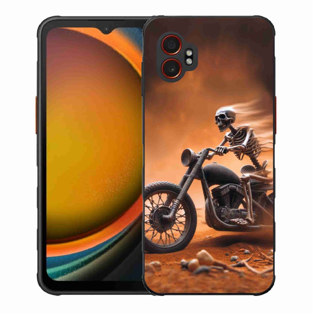 Gelový kryt mmCase na Samsung Galaxy Xcover 7 Pro - kostra na motorce