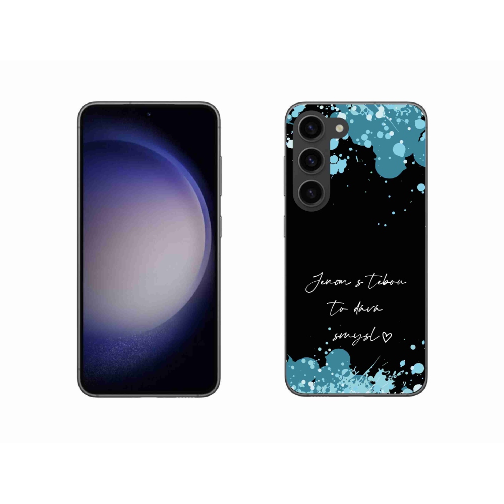 Gelový kryt mmCase na Samsung Galaxy S23 5G - zamilovaný text černé pozadí