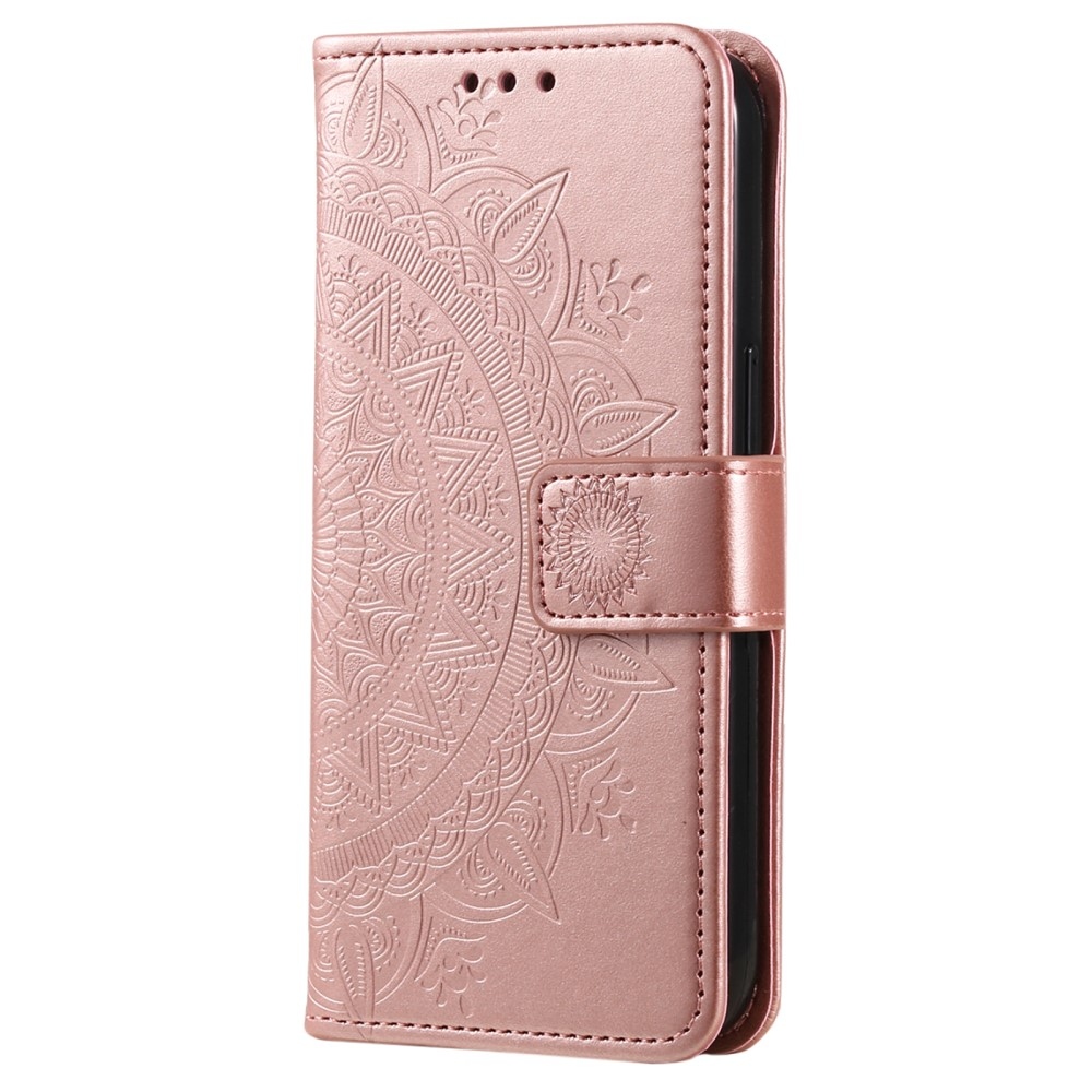Mandala knížkové pouzdro na Samsung Galaxy A06 4G - růžovozlaté