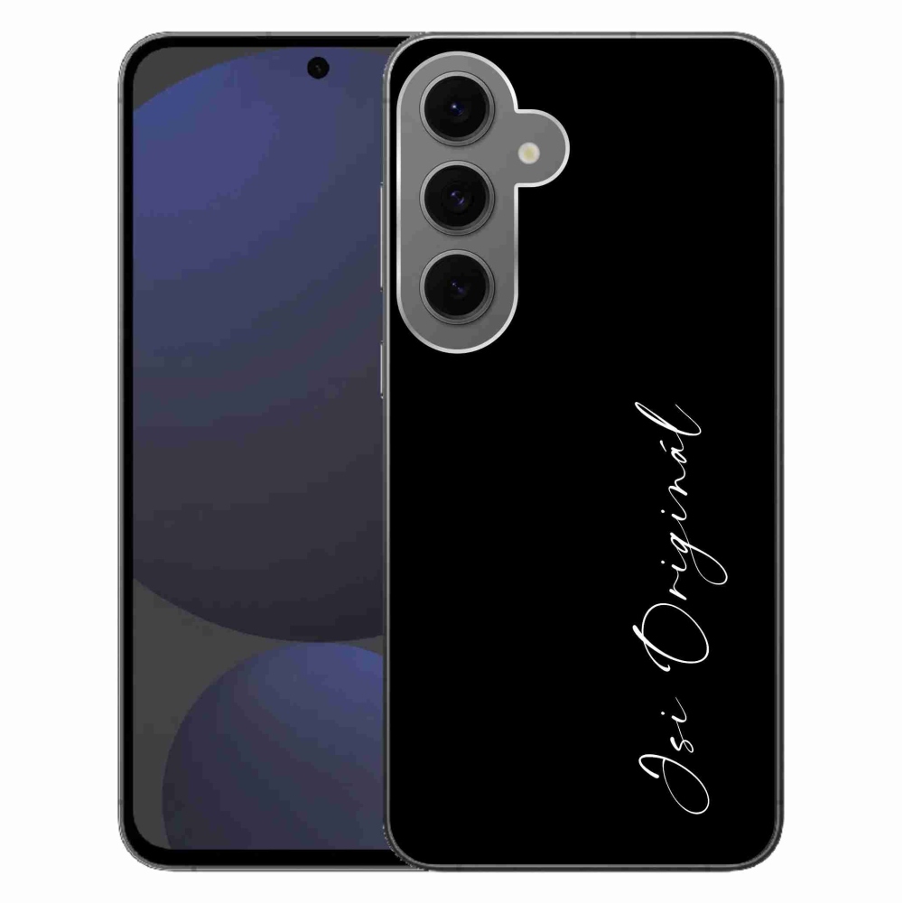 Gelový kryt mmCase na Samsung Galaxy S24 FE - jsi originál černé pozadí