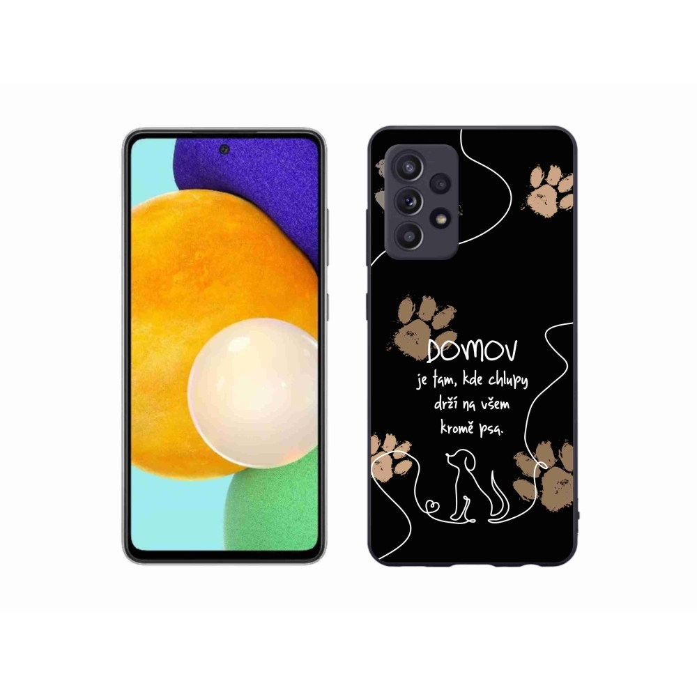 Gelový kryt mmCase na Samsung Galaxy A52/A52 5G - psí motiv černé pozadí