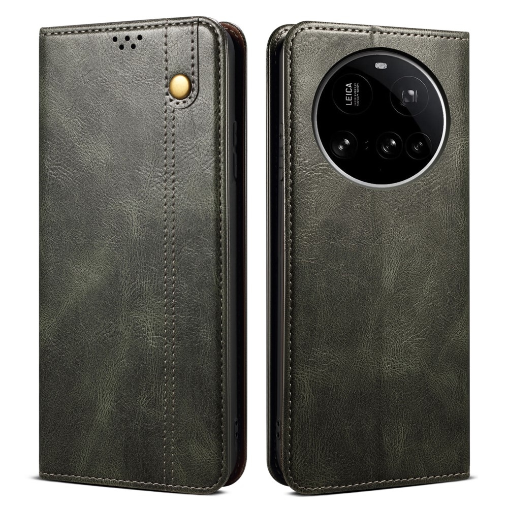 Waxy knížkové pouzdro na Xiaomi 15 Ultra - zelené