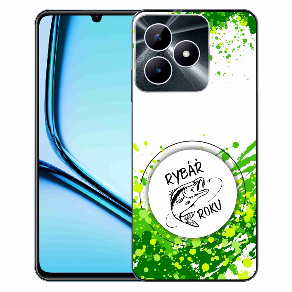 Gelový kryt mmCase na Realme Note 50 - rybář roku bílé pozadí