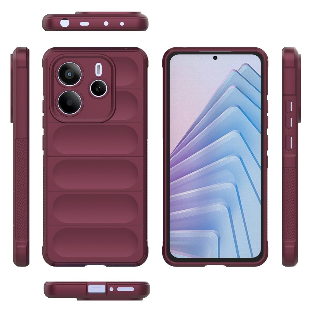 Rugg odolný gelový obal na Xiaomi Redmi Note 14 5G - vínový