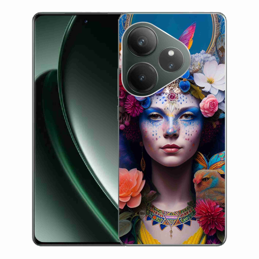 Gelový kryt mmCase na Realme GT 6 5G/GT 6T 5G - žena s květinami