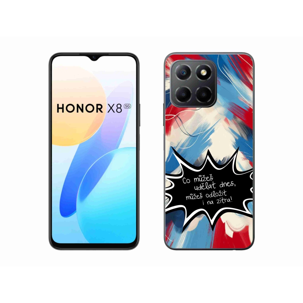 Gelový kryt mmCase na Honor X8 5G/Honor 70 Lite 5G - vtipný text 9 černé pozadí