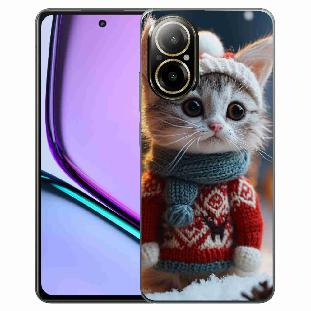 Gelový kryt mmCase na Realme C67 - kotě ve svetru