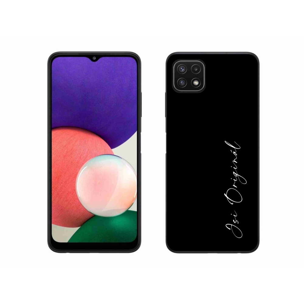 Gelový kryt mmCase na Samsung Galaxy A22 5G - jsi originál černé pozadí