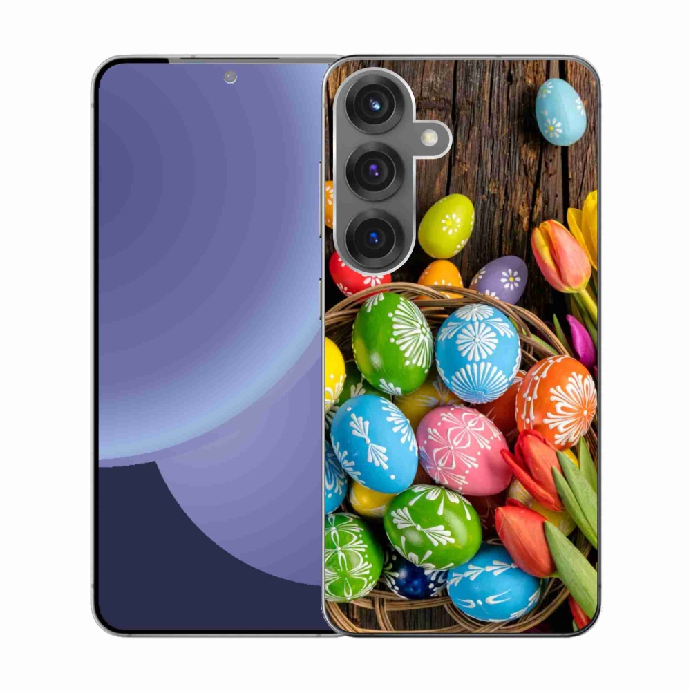 Gelový kryt mmCase na Samsung Galaxy S25 - velikonoční vajíčka