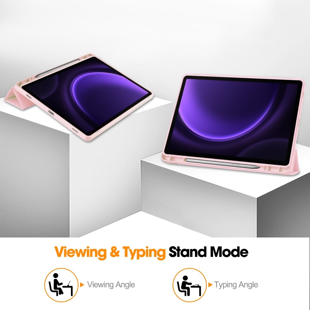 Case chytré zavírací pouzdro na Samsung Galaxy Tab S9 FE/Tab S10 FE - růžové