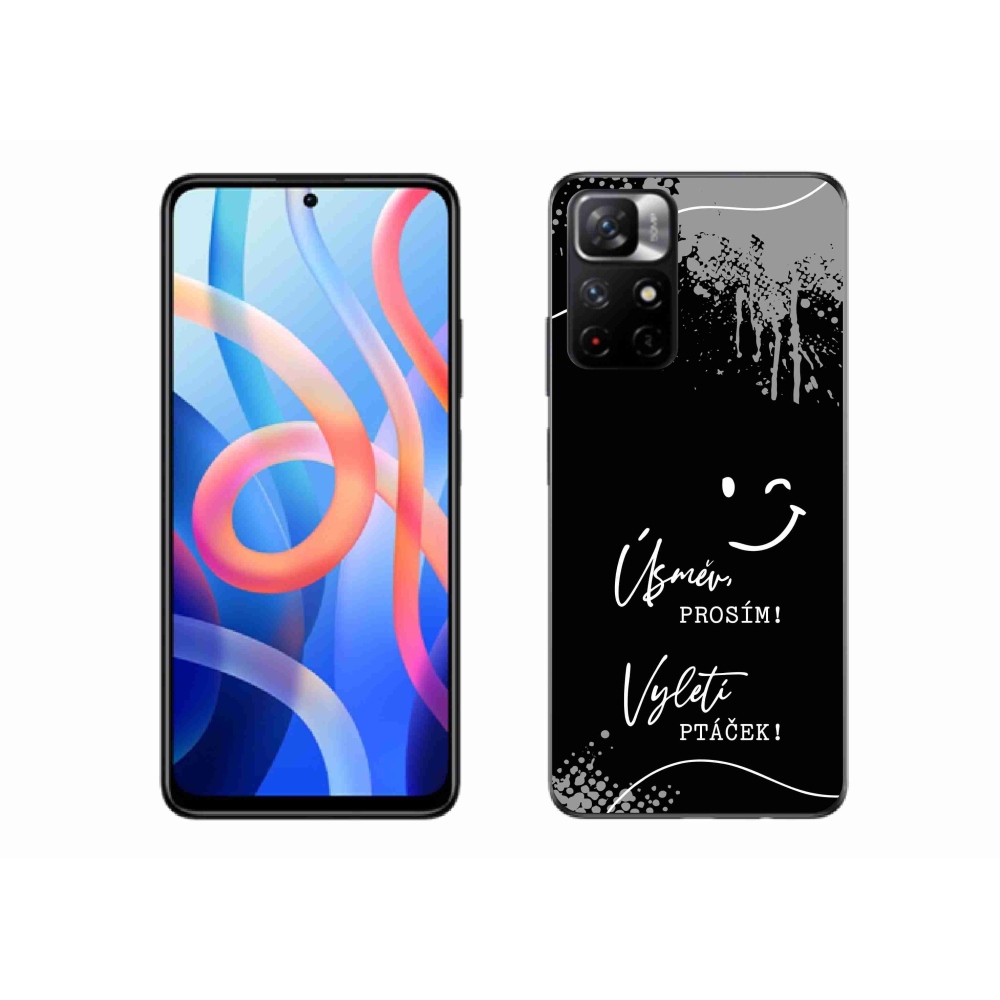 Gelový kryt mmCase na Xiaomi Redmi Note 11S 5G - vtipný text 4 černé pozadí