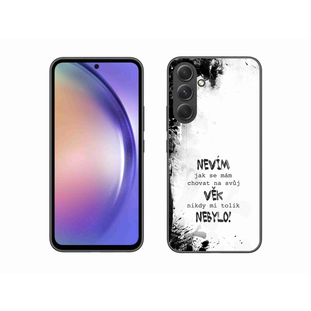 Gelový kryt mmCase na Samsung Galaxy A54 5G - vtipný text 14 bílé pozadí