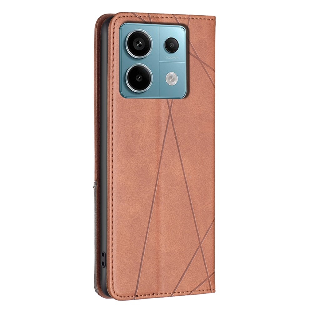 Triangle knížkové pouzdro na Xiaomi Redmi Note 13 Pro 4G/Poco M6 Pro - hnědé