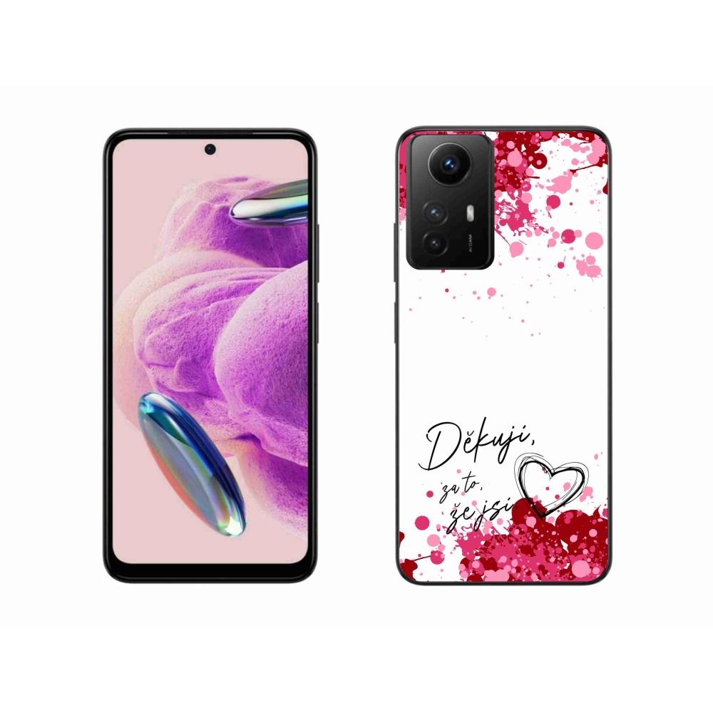 Gelový kryt mmCase na Xiaomi Redmi Note 12S - zamilovaný text 2 bílé pozadí