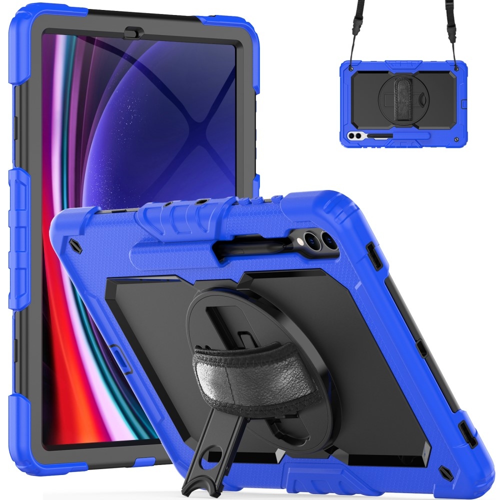 Kick odolný kryt s úchopem na ruku na Samsung Galaxy Tab S9+/Tab S10+ - modrý