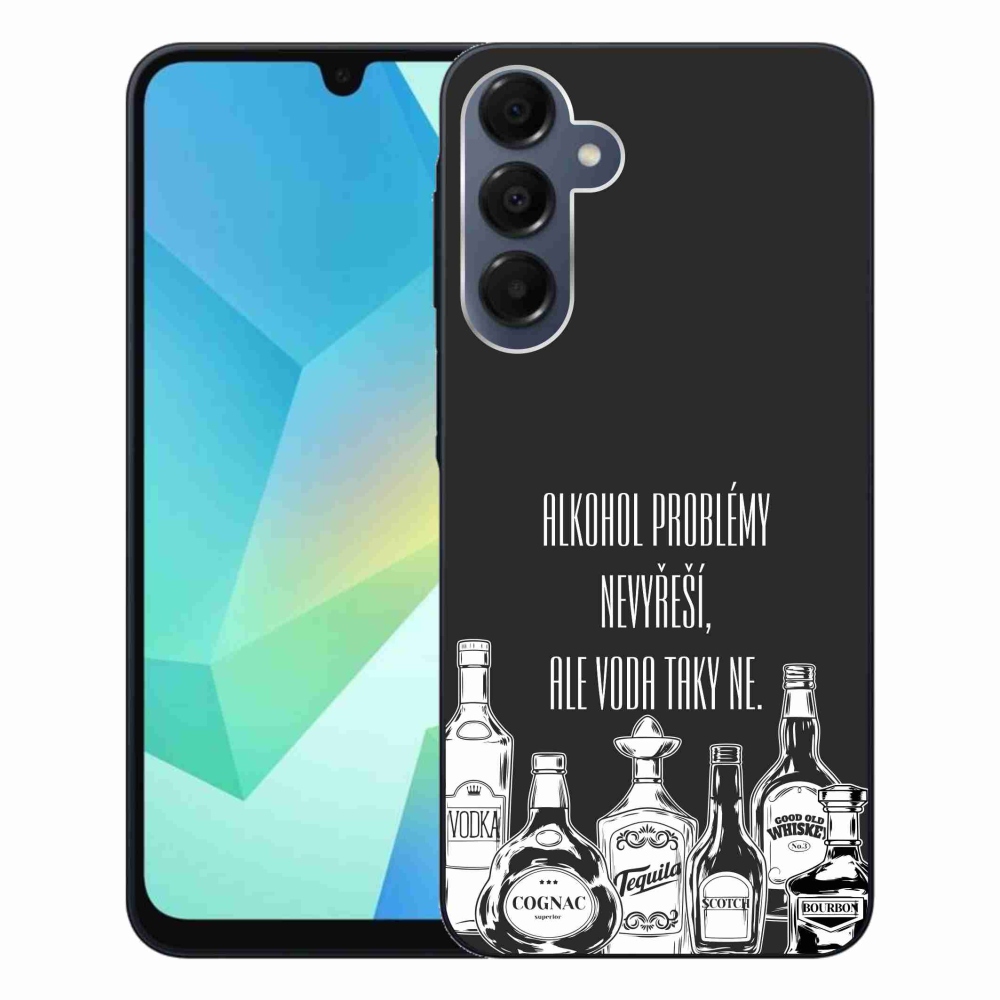 Gelový kryt mmCase na Samsung Galaxy A16 4G/5G - vtipný text černé pozadí