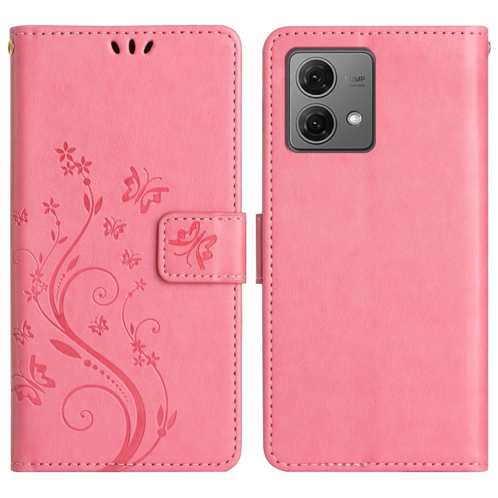 Flowers knížkové pouzdro na Motorola Moto G85 5G - růžové