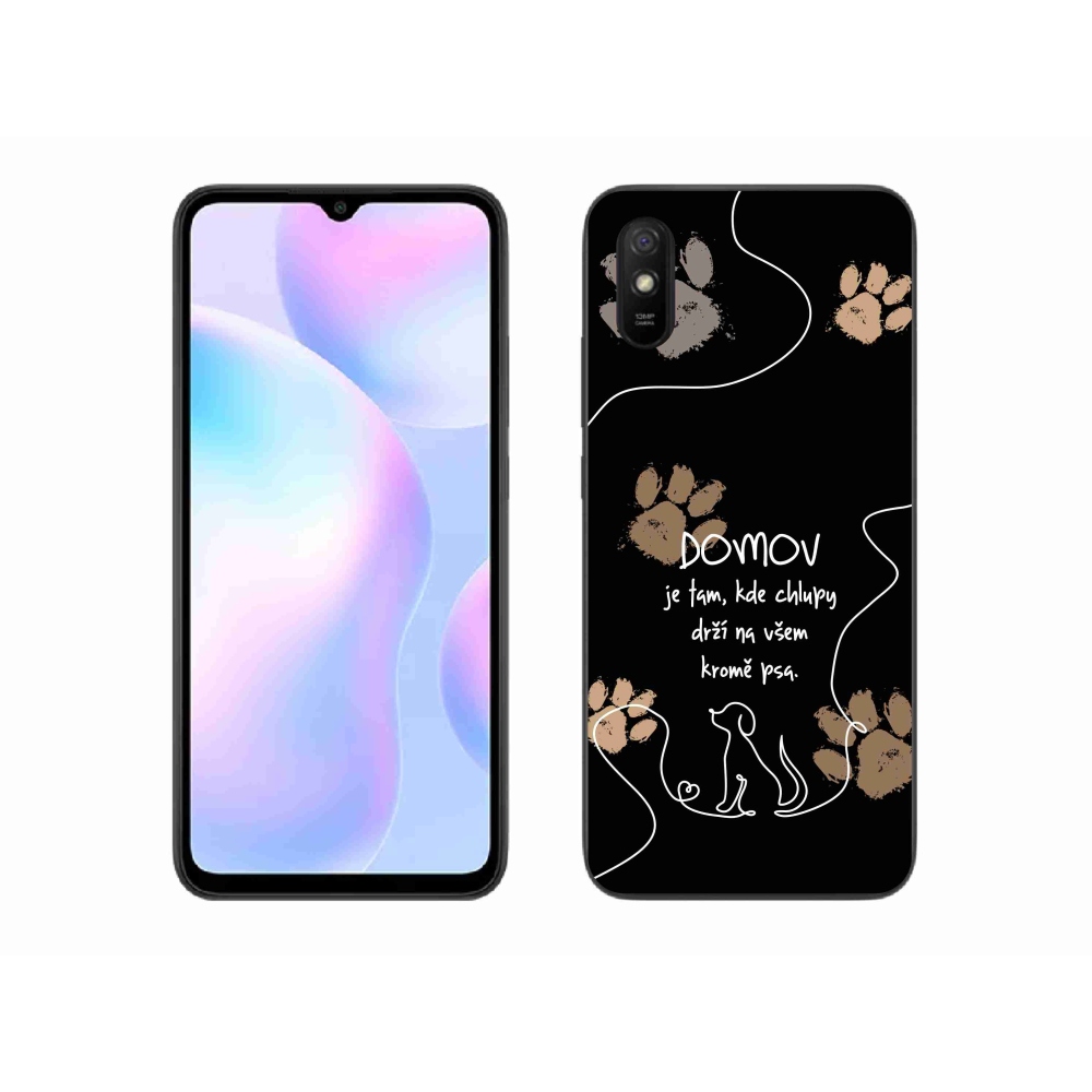 Gelový kryt mmCase na Xiaomi Redmi 9AT - psí motiv černé pozadí