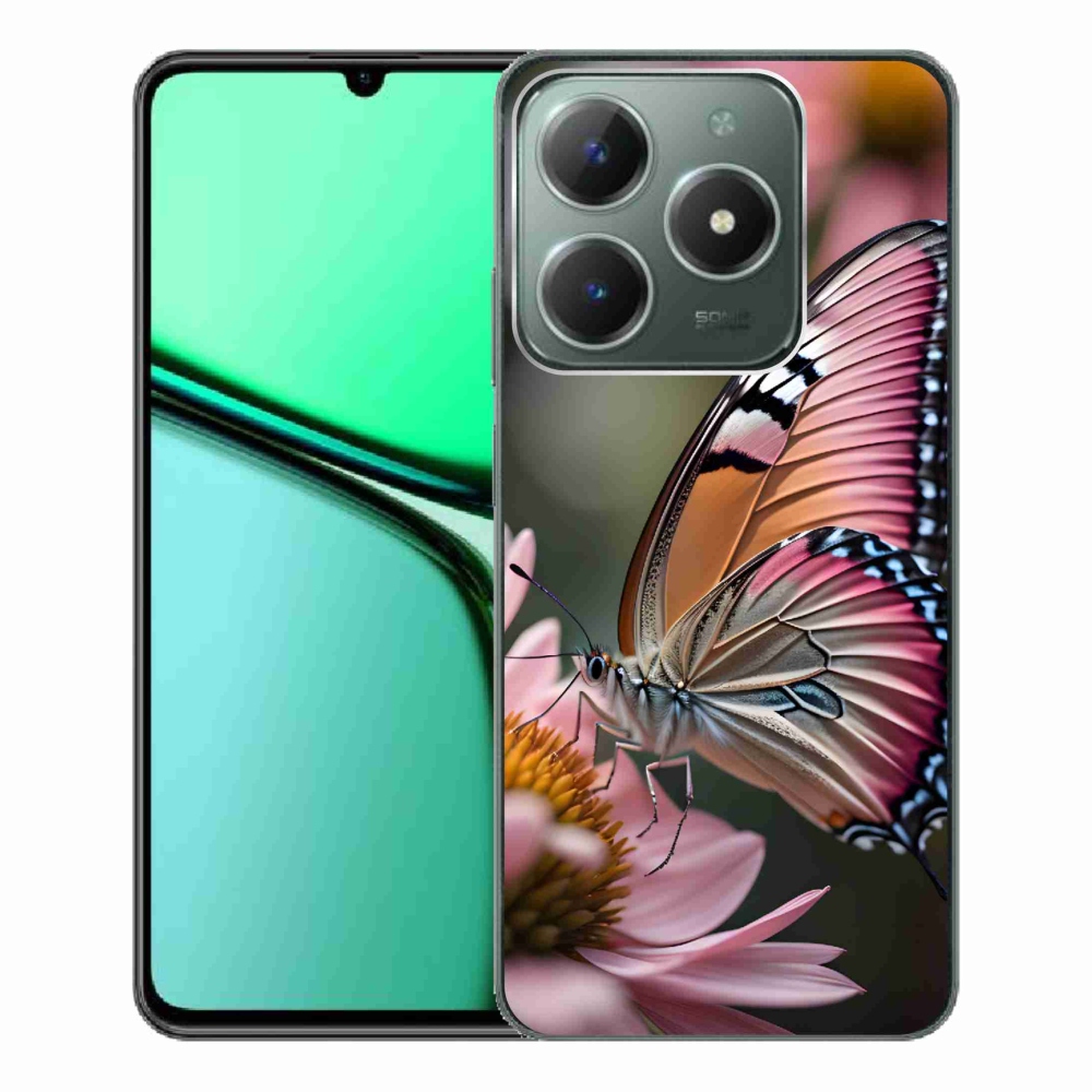 Gelový kryt mmCase na Realme C61 - barevný motýl