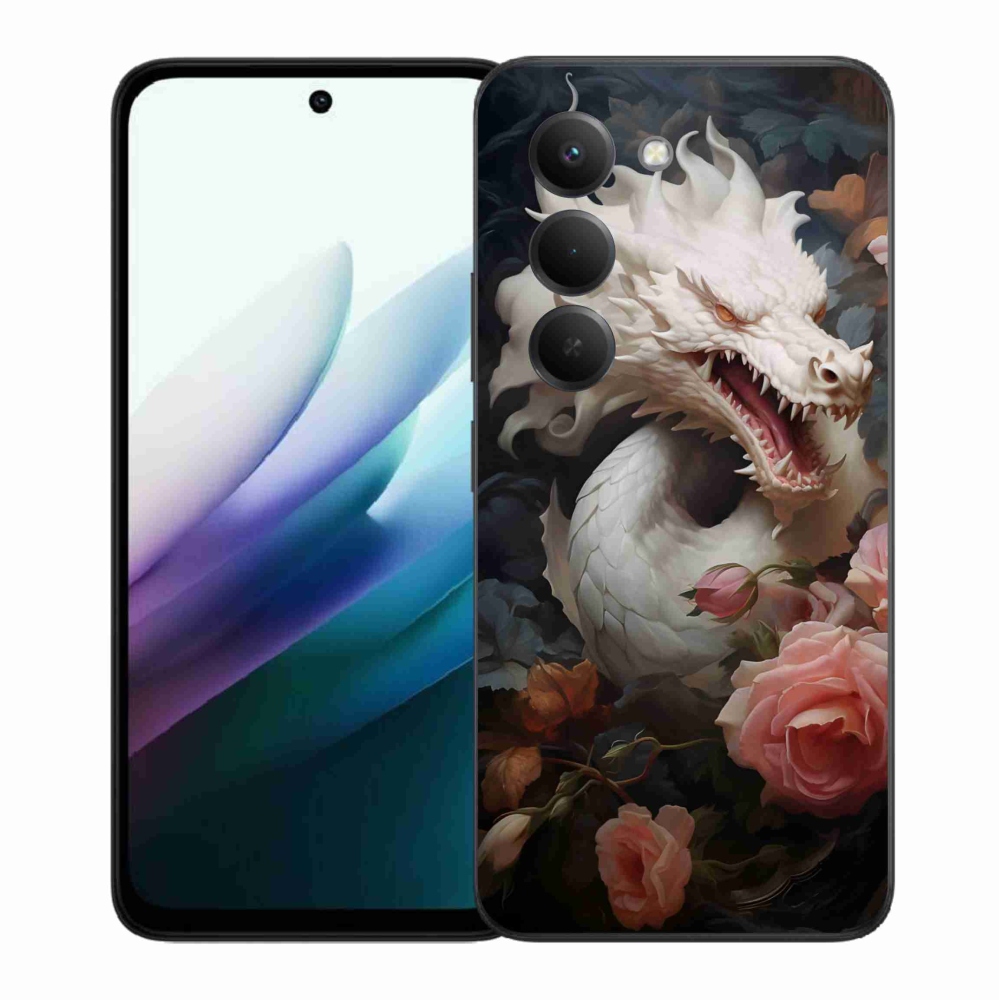 Gelový kryt mmCase na Xiaomi Redmi 15 4G/5G (171mm) - bílý drak