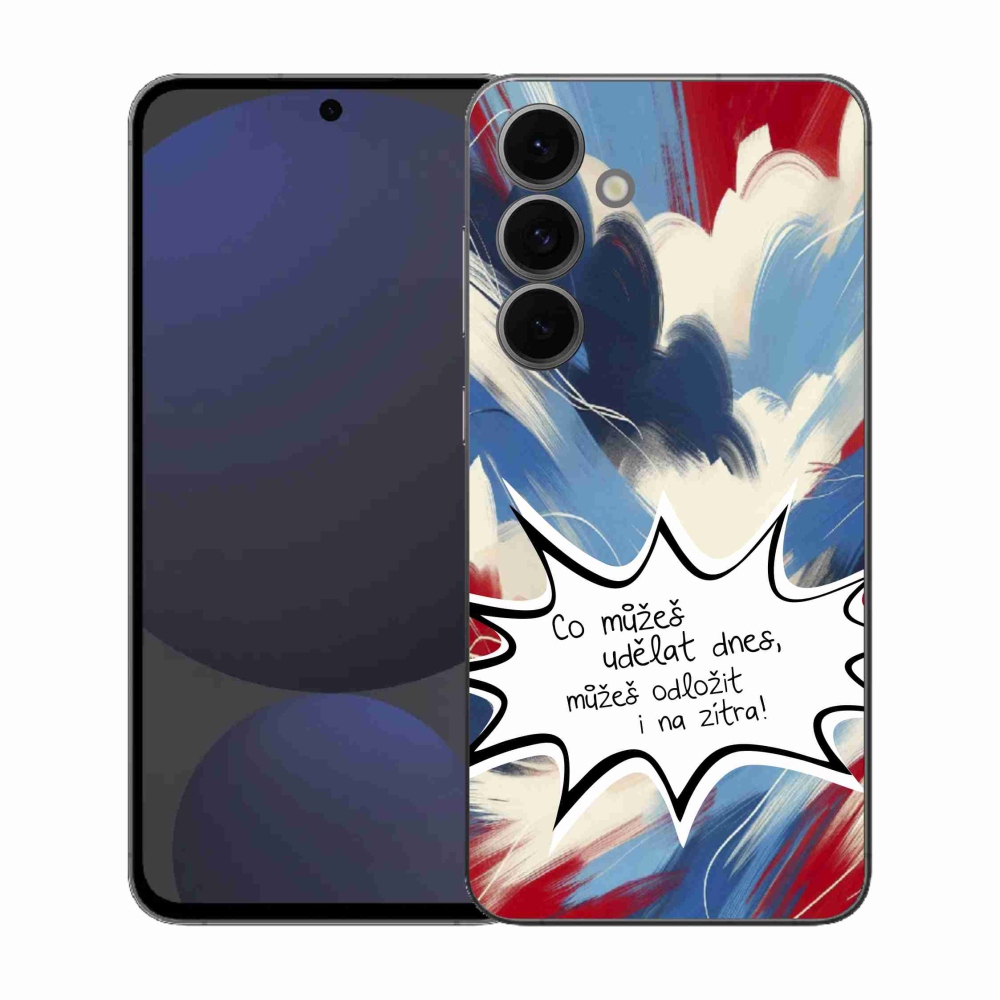 Gelový kryt mmCase na Samsung Galaxy S25 FE - vtipný text 9 bílé pozadí