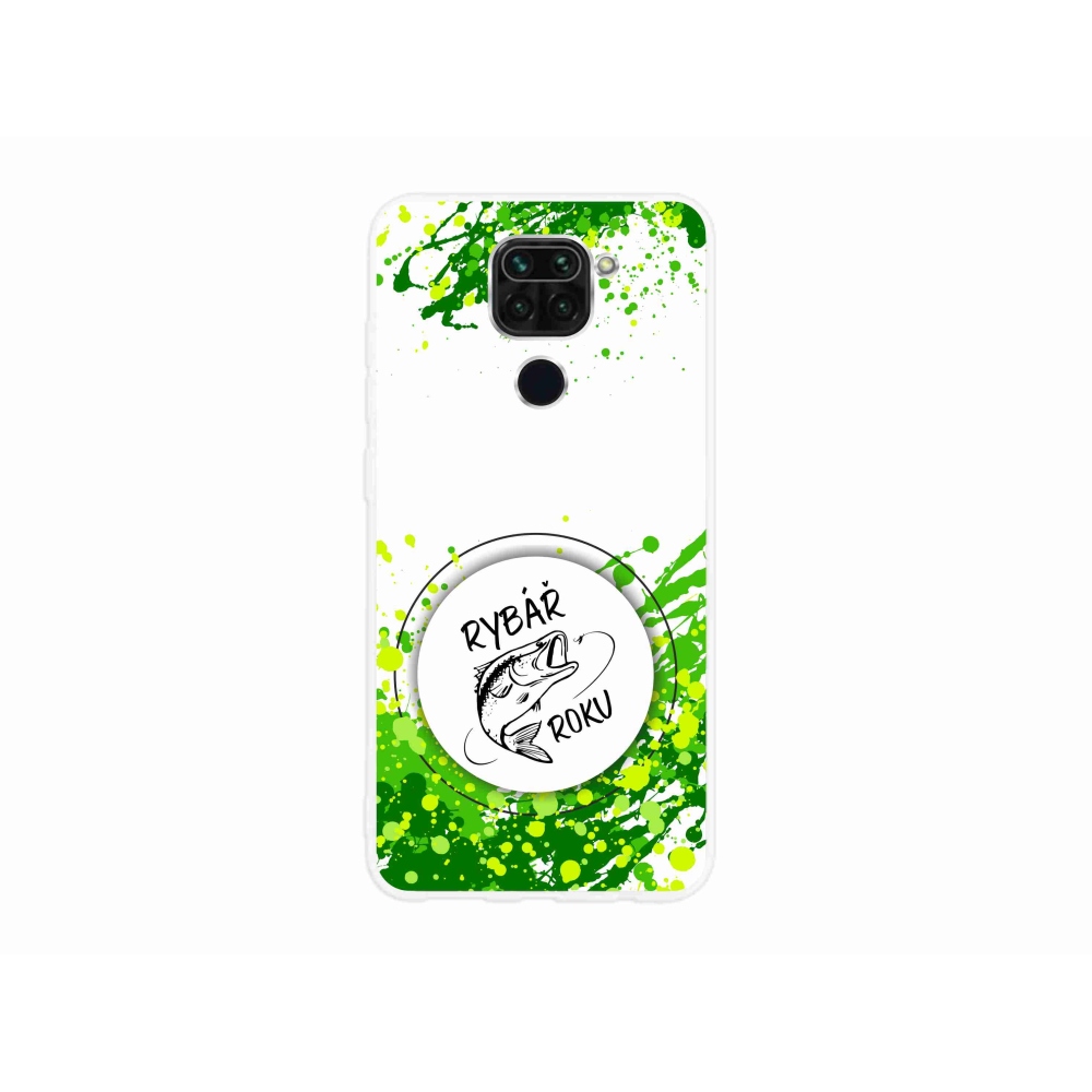 Gelový kryt mmCase na Xiaomi Redmi Note 9 - rybář roku bílé pozadí