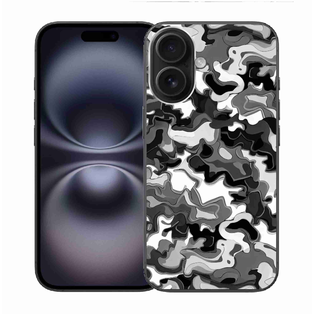Gelový kryt mmCase na iPhone 16 - maskáčový vzor 3