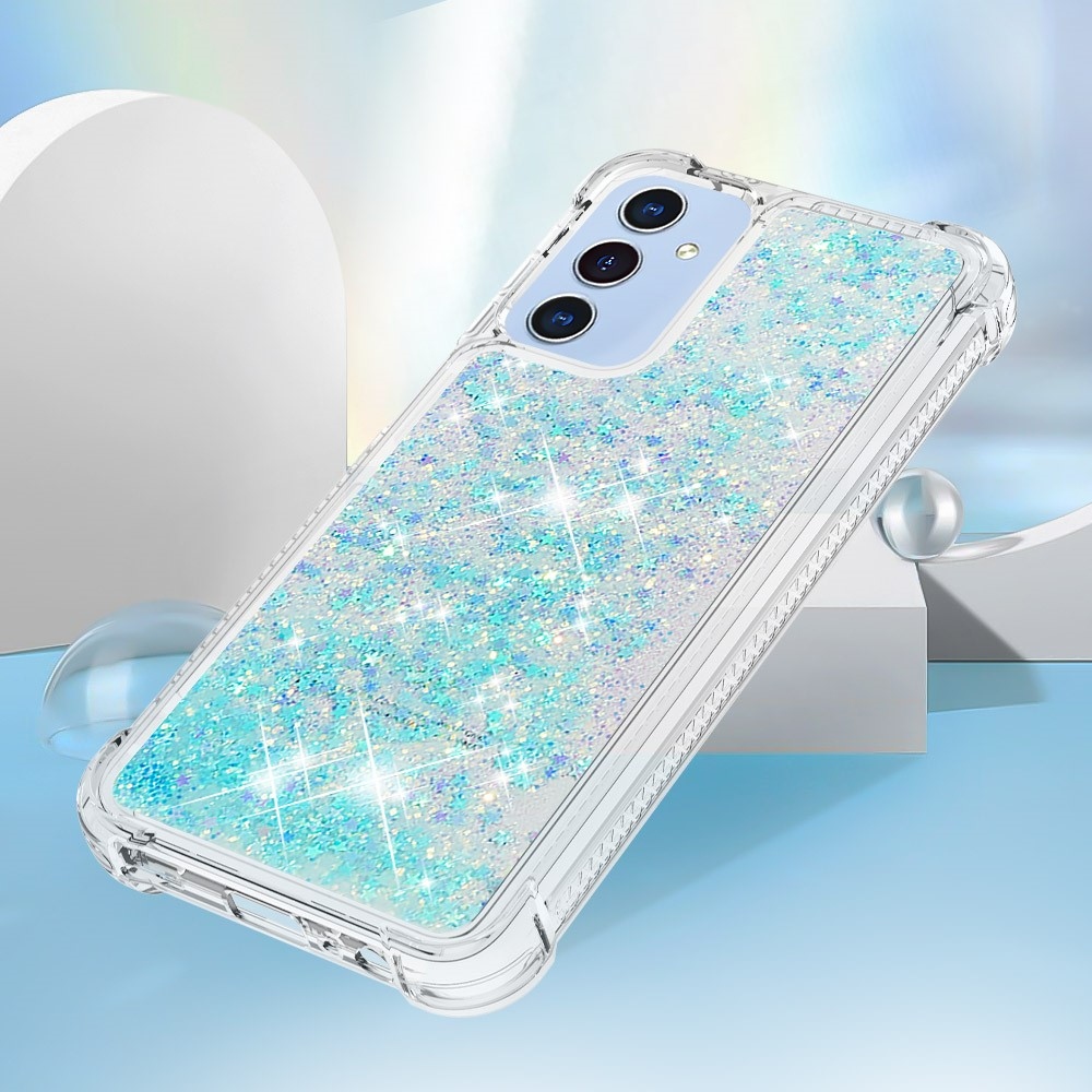 Glitter přesýpací gelový obal na Samsung Galaxy A26 5G - modrý/hvězdičky