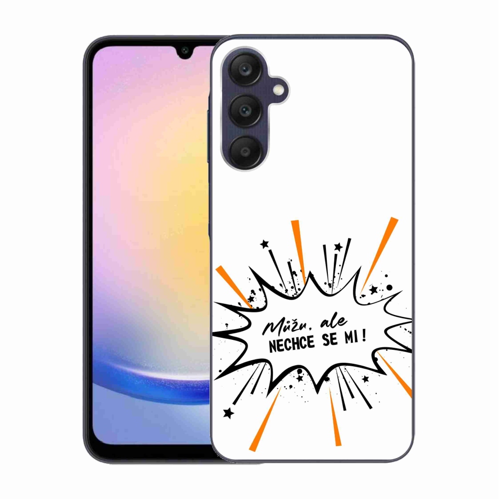 Gelový kryt mmCase na Samsung Galaxy A25 5G - vtipný text 11 bílé pozadí
