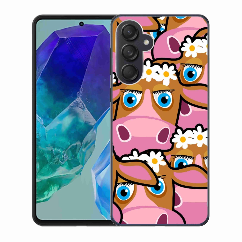 Gelový kryt mmCase na Samsung Galaxy M55 5G - kreslené kravičky
