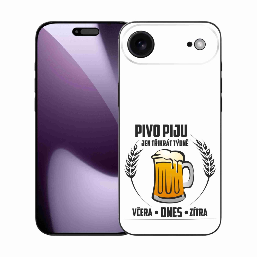 Gelový kryt mmCase na iPhone 17 Air - pivní motiv bílé pozadí