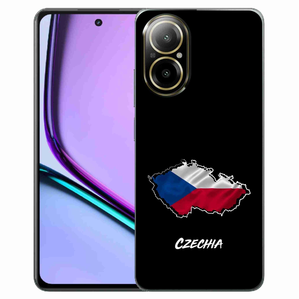 Gelový kryt mmCase na Realme C67 - Czechia černé pozadí