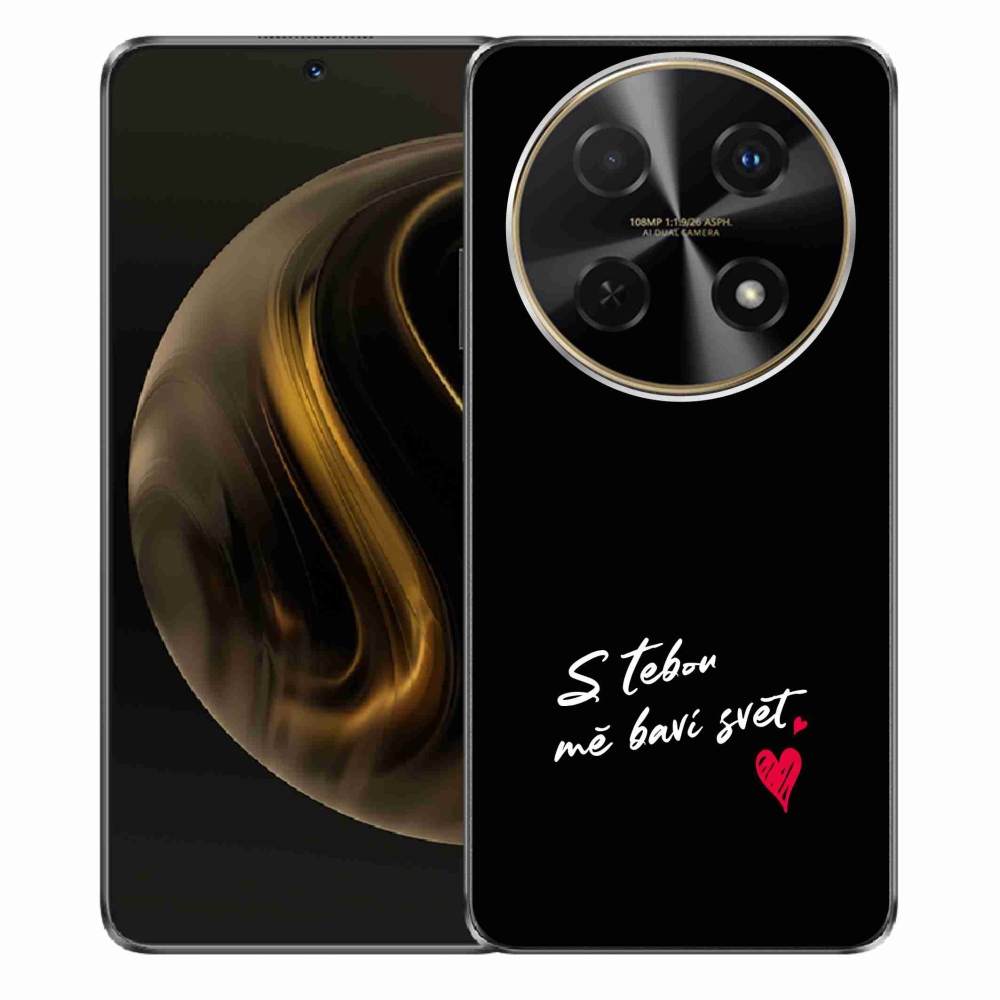 Gelový kryt mmCase na Huawei Nova 12i - zamilovaný text 1 černé pozadí