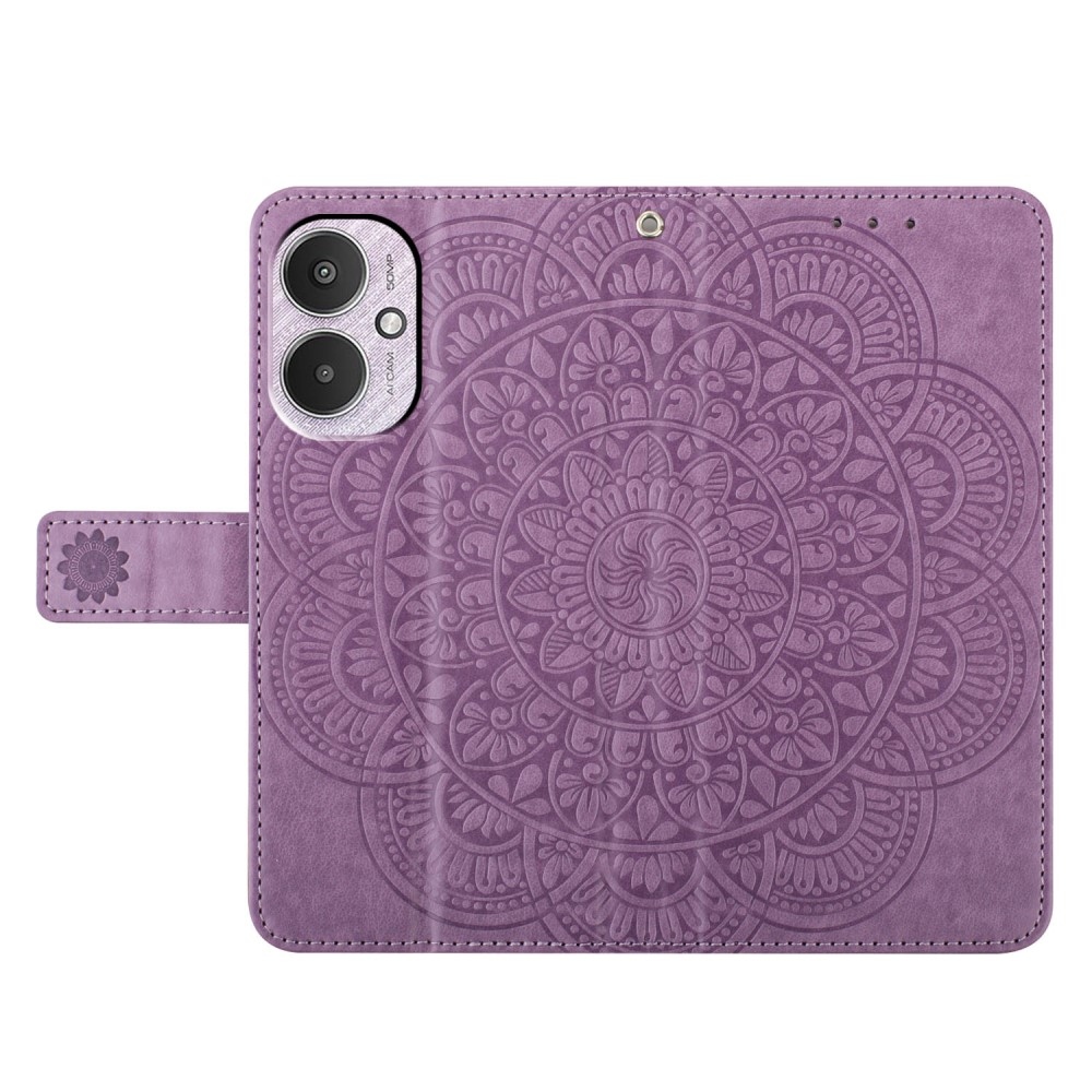 Mandala knížkové pouzdro na Xiaomi Redmi 13C 5G - fialové