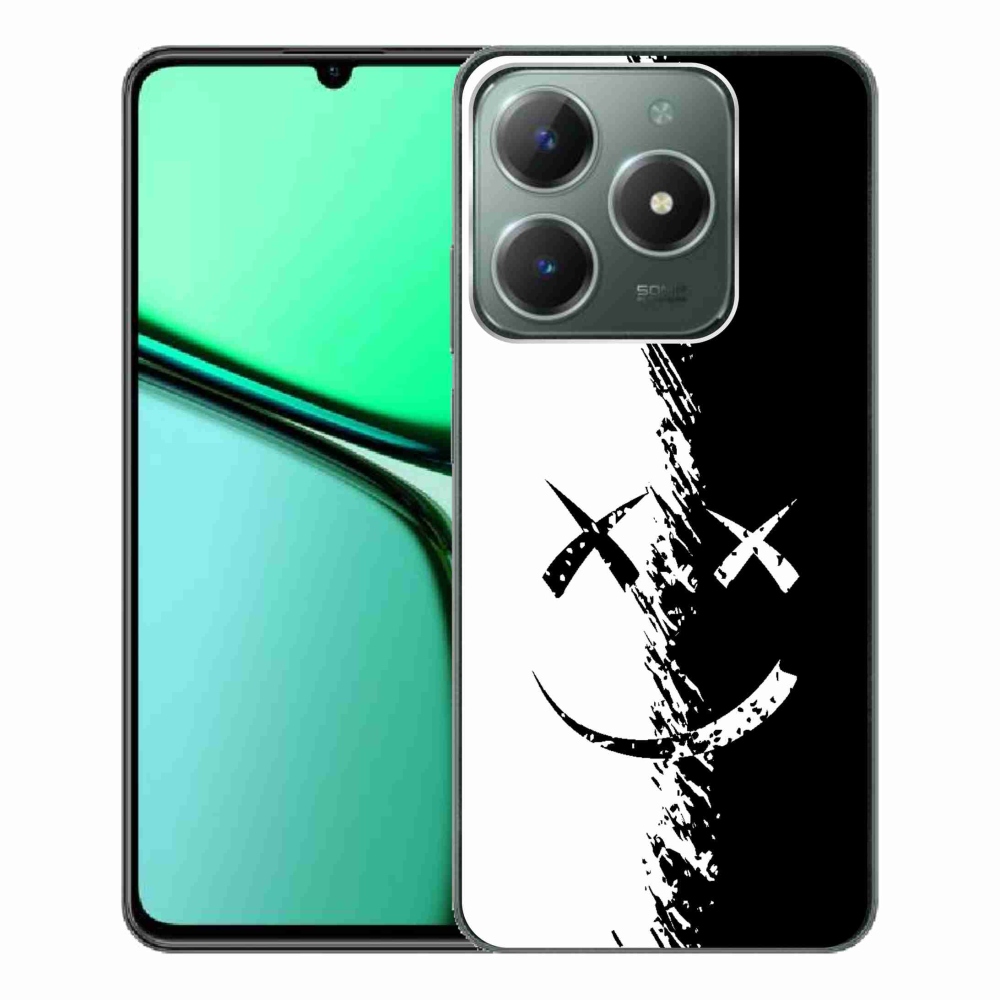 Gelový kryt mmCase na Realme C61 - černobílý smajlík