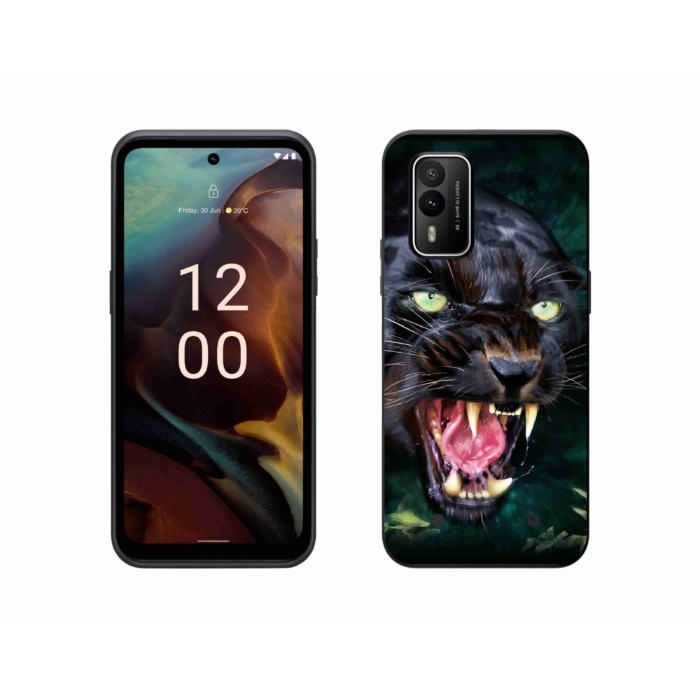 Gelový kryt mmCase na Nokia XR21 - rozzuřený černý panter