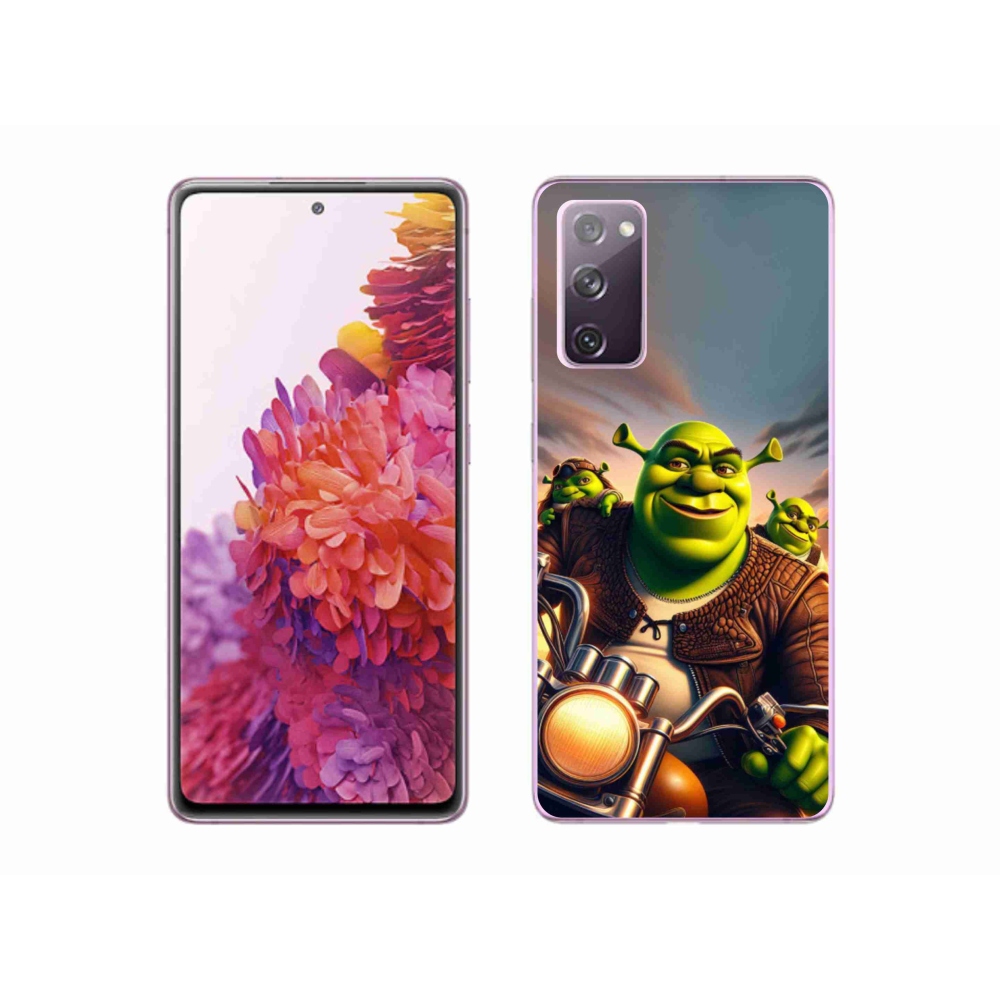 Gelový kryt mmCase na Samsung Galaxy S20 FE - shrek na motorce