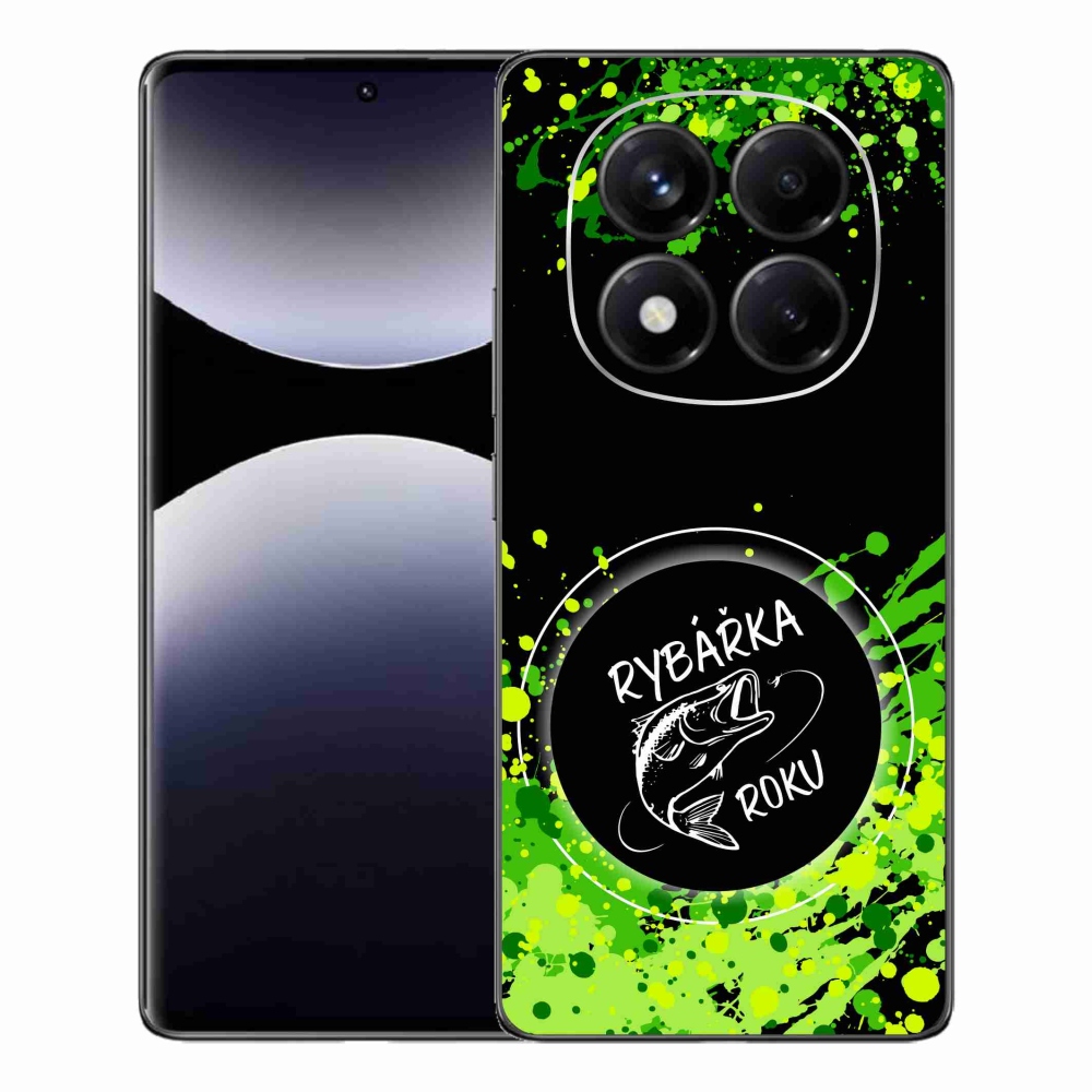 Gelový kryt mmCase na Xiaomi Redmi Note 14 Pro - rybářka roku černé pozadí