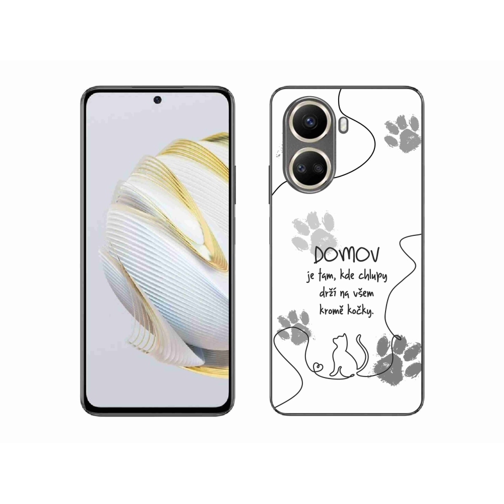 Gelový kryt mmCase na Huawei Nova 10 SE - kočičí motiv bílé pozadí