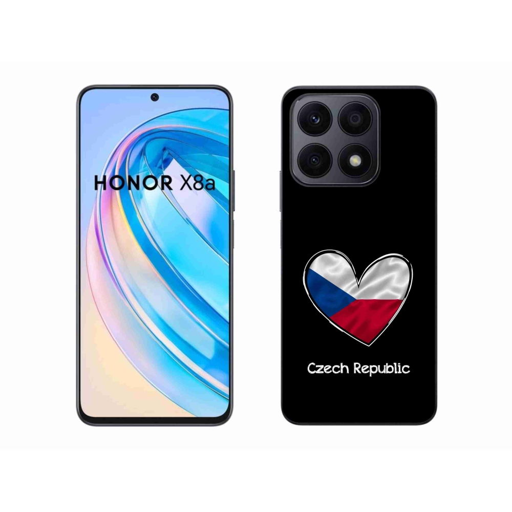 Gelový kryt mmCase na Honor X8a - vlajka srdce černé pozadí