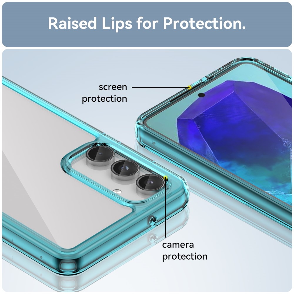 Gelový obal s pevnými zády na Samsung Galaxy M55 5G - světlemodrý