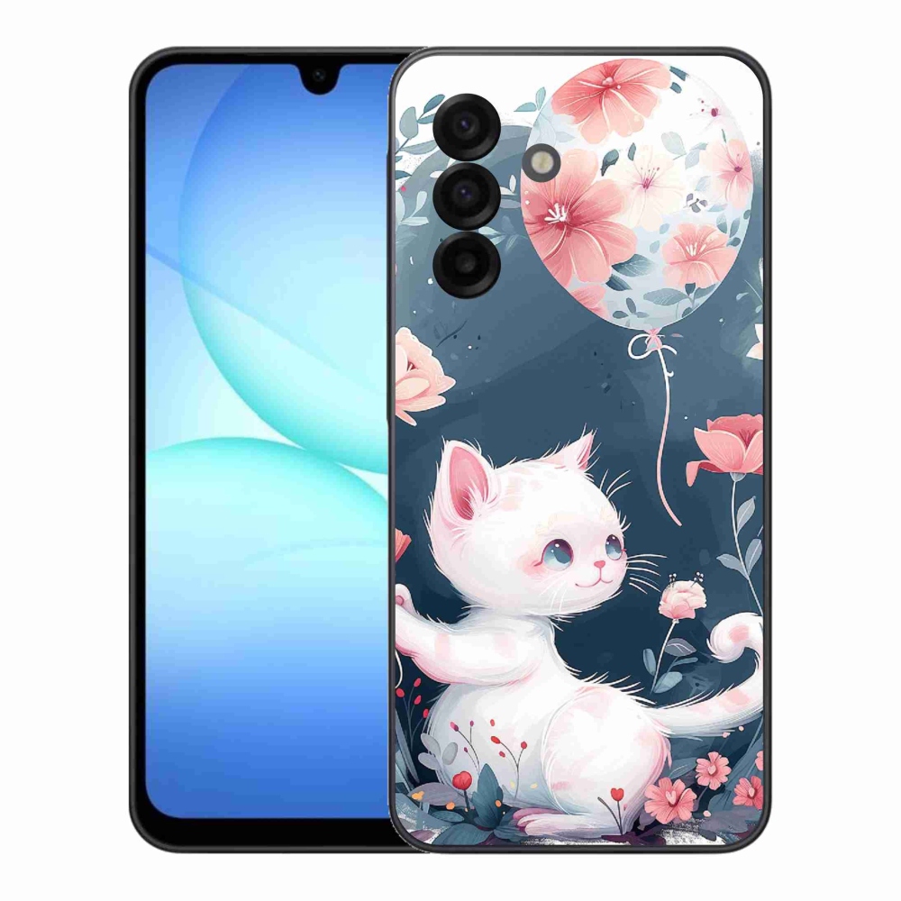Gelový kryt mmCase na Samsung Galaxy A17 5G - kotě s balónkem