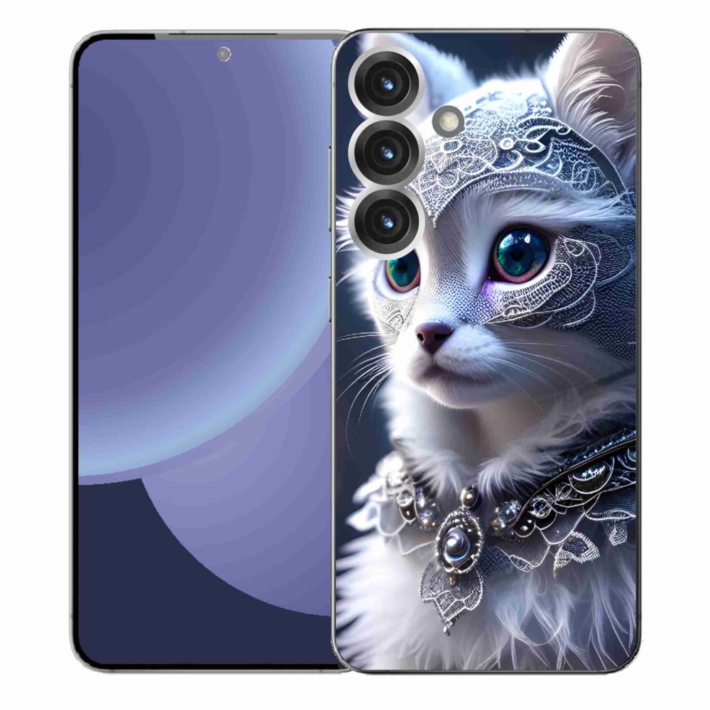 Gelový kryt mmCase na Samsung Galaxy S25+ - bílá kočka