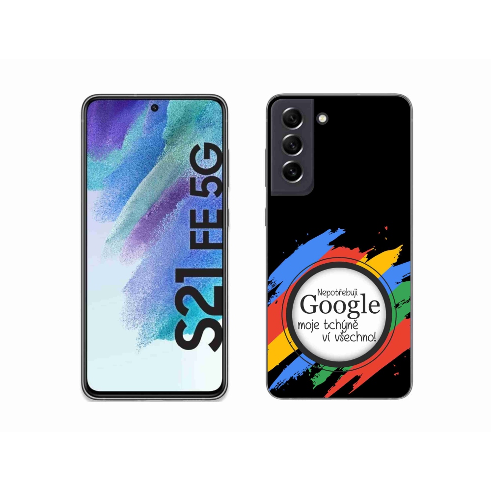 Gelový kryt mmCase na Samsung Galaxy S21 FE 5G - tchýně ví všechno černé pozadí